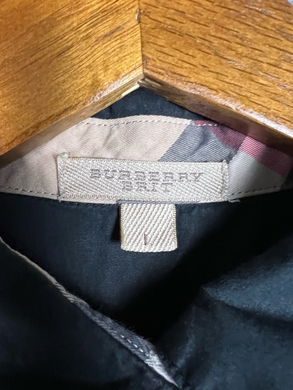 Burberry Brit Black Button-Front Long Sleeve Shirt Size L - Picture 2 of 9